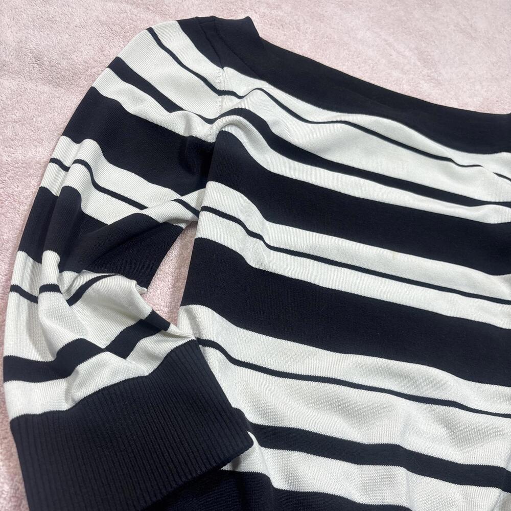 y2k striped structured wide neck top - Picture 2 of 6